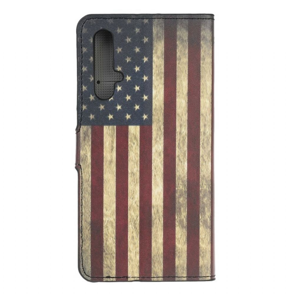 Flip Case Für Huawei Nova 5T / Honor 20 Amerikanische Flagge