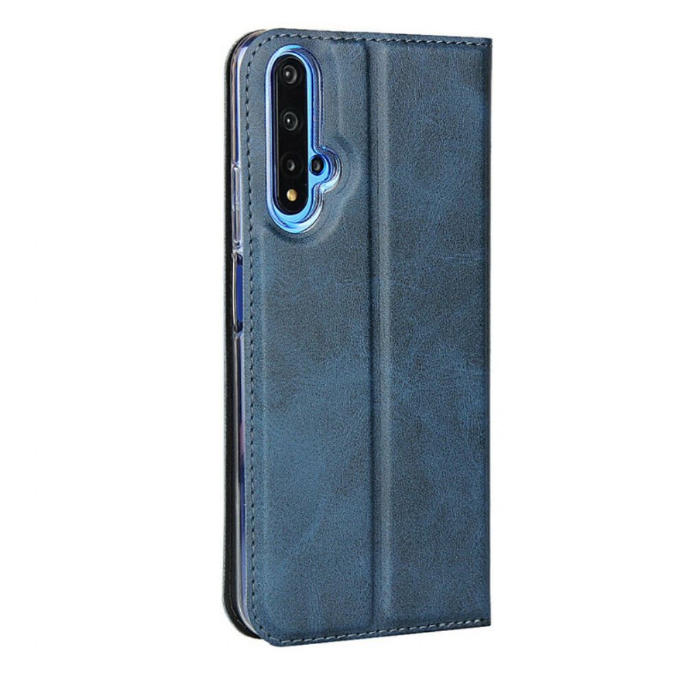 Schutzhülle Für Huawei Nova 5T / Honor 20 Flip Case Kunstleder Mit Riemen