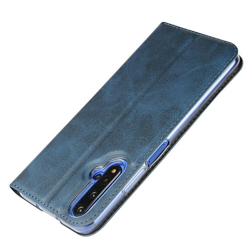 Schutzhülle Für Huawei Nova 5T / Honor 20 Flip Case Kunstleder Mit Riemen