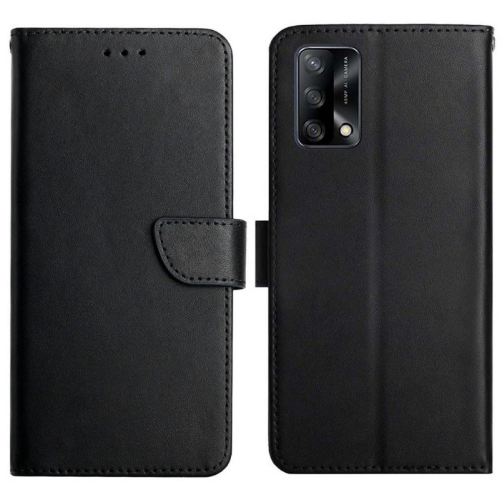 Flip Case Für Oppo A74 4G Echtes Nappaleder