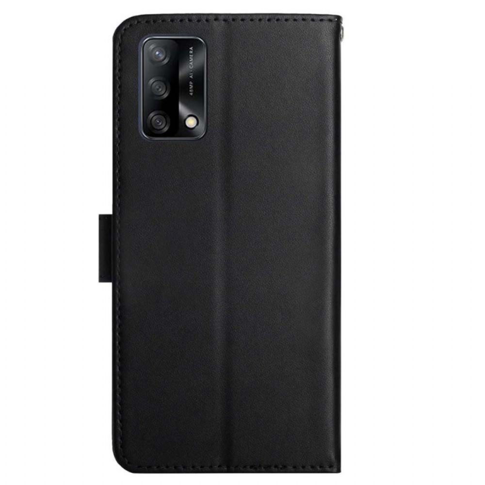 Flip Case Für Oppo A74 4G Echtes Nappaleder