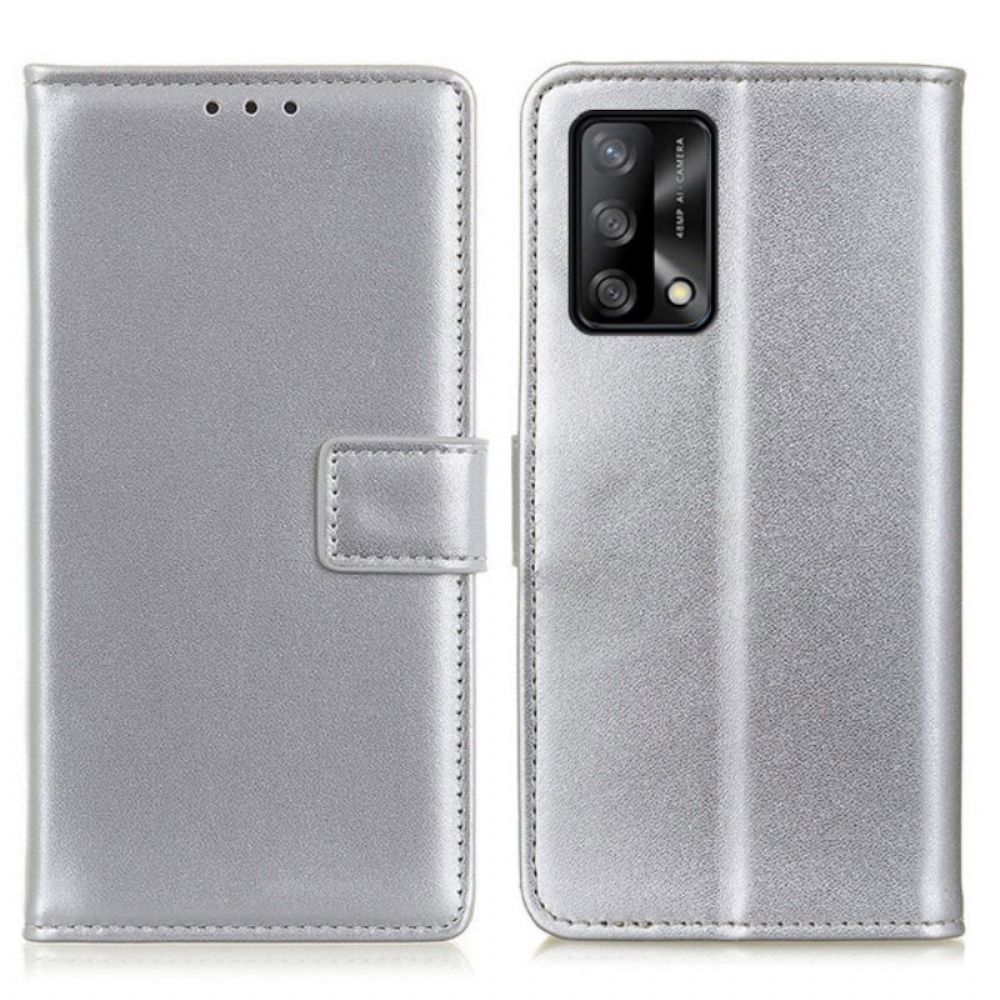 Flip Case Für Oppo A74 4G Einfaches Kunstleder