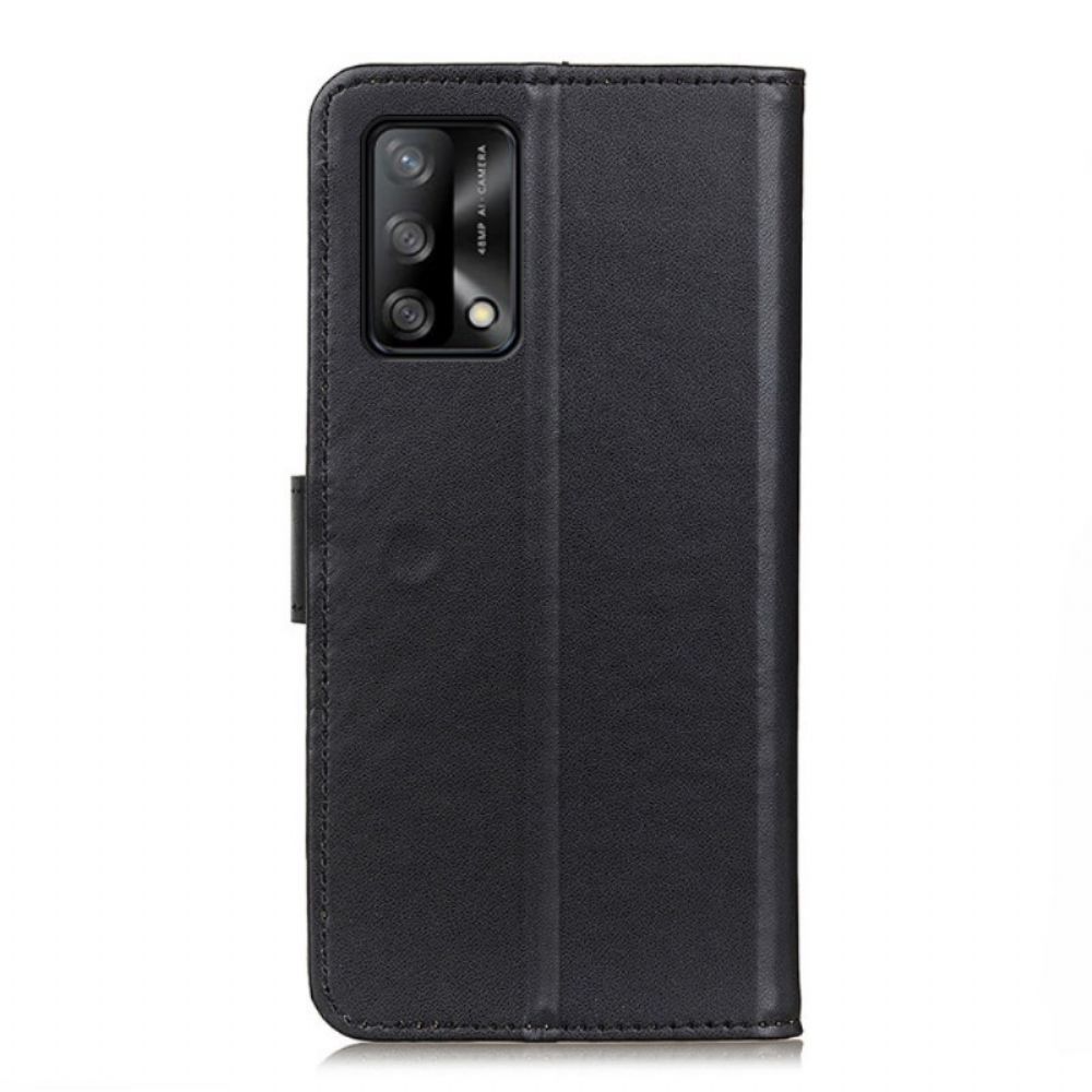 Flip Case Für Oppo A74 4G Einfaches Kunstleder