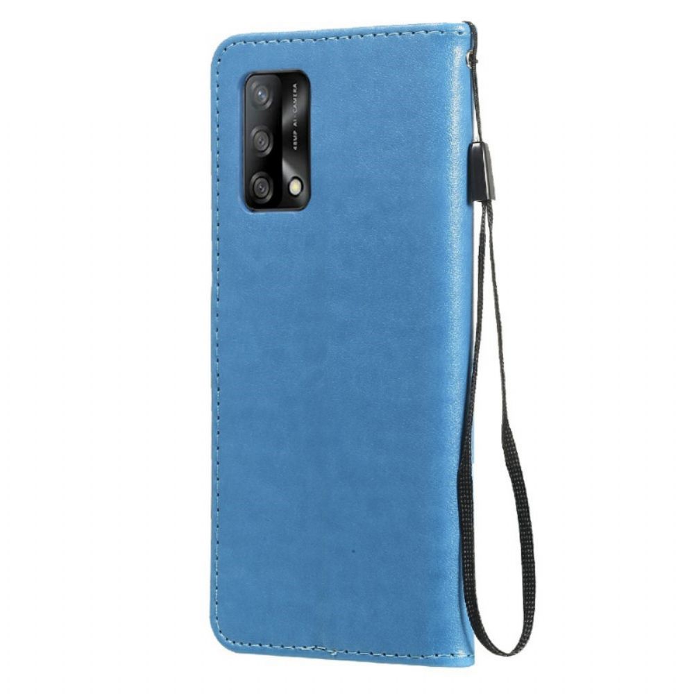 Flip Case Für Oppo A74 4G Mit Kordel Tanga Katze Und Biene