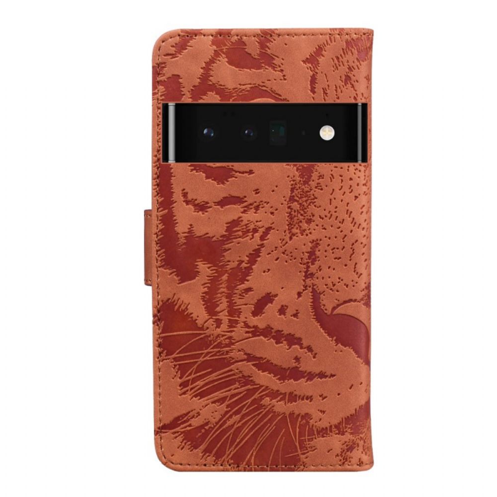 Flip Case Für Oppo A74 4G Tigergesichtsdruck