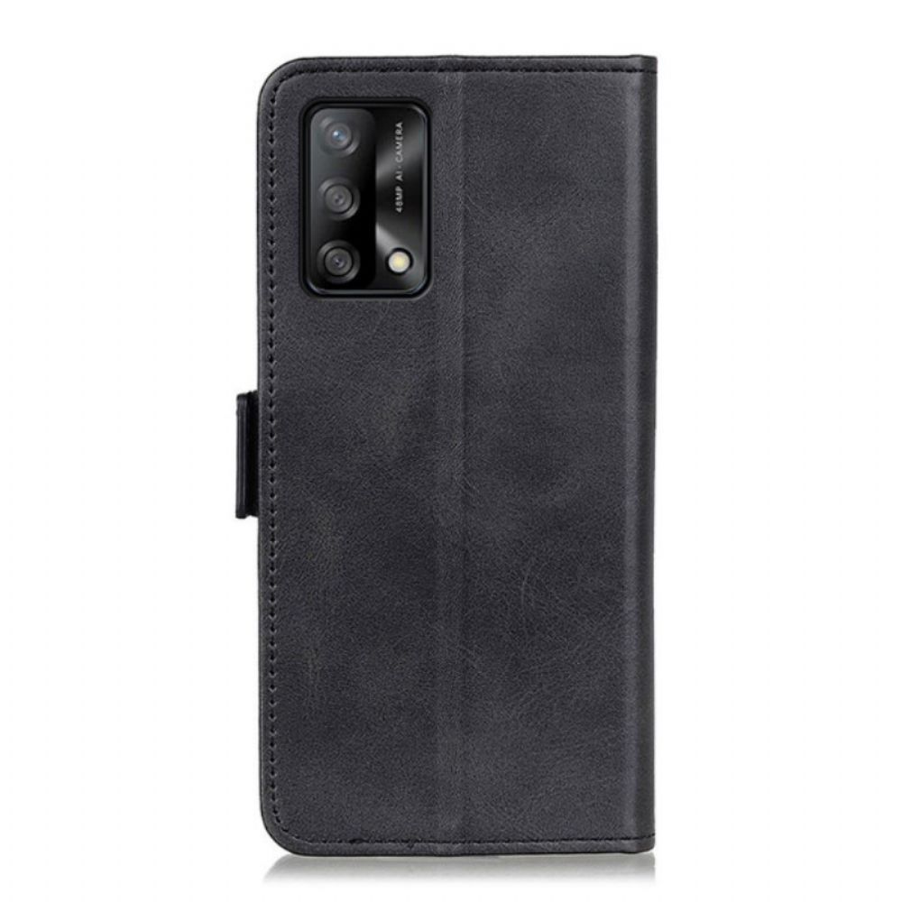 Lederhüllen Für Oppo A74 4G Flip Case Doppelklappe