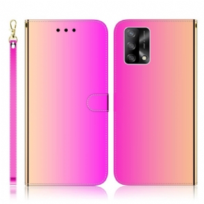 Lederhüllen Für Oppo A74 4G Spiegel Mit Kunstlederbezug