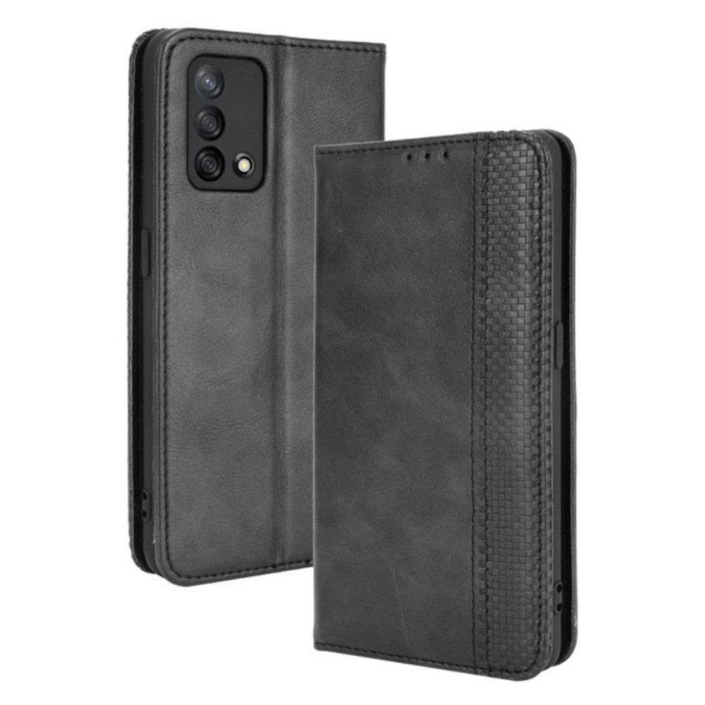 Schutzhülle Für Oppo A74 4G Flip Case Gestylter Vintage-leder-effekt