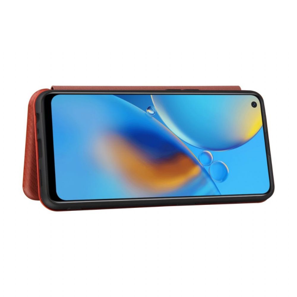 Schutzhülle Für Oppo A74 4G Flip Case Kohlefaser