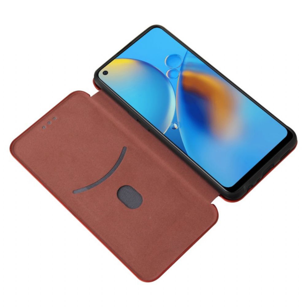 Schutzhülle Für Oppo A74 4G Flip Case Kohlefaser