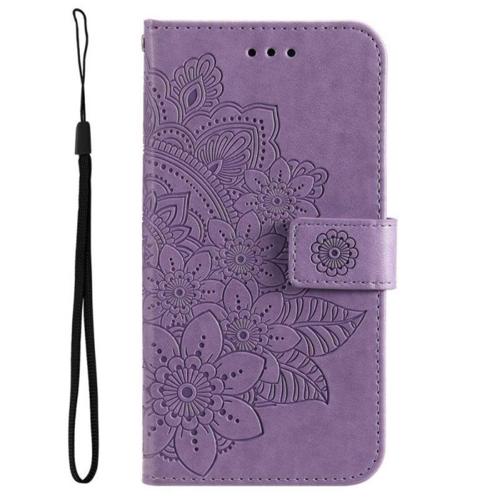 Flip Case Für Poco M4 5G Mit Kordel Riemchen-mandala