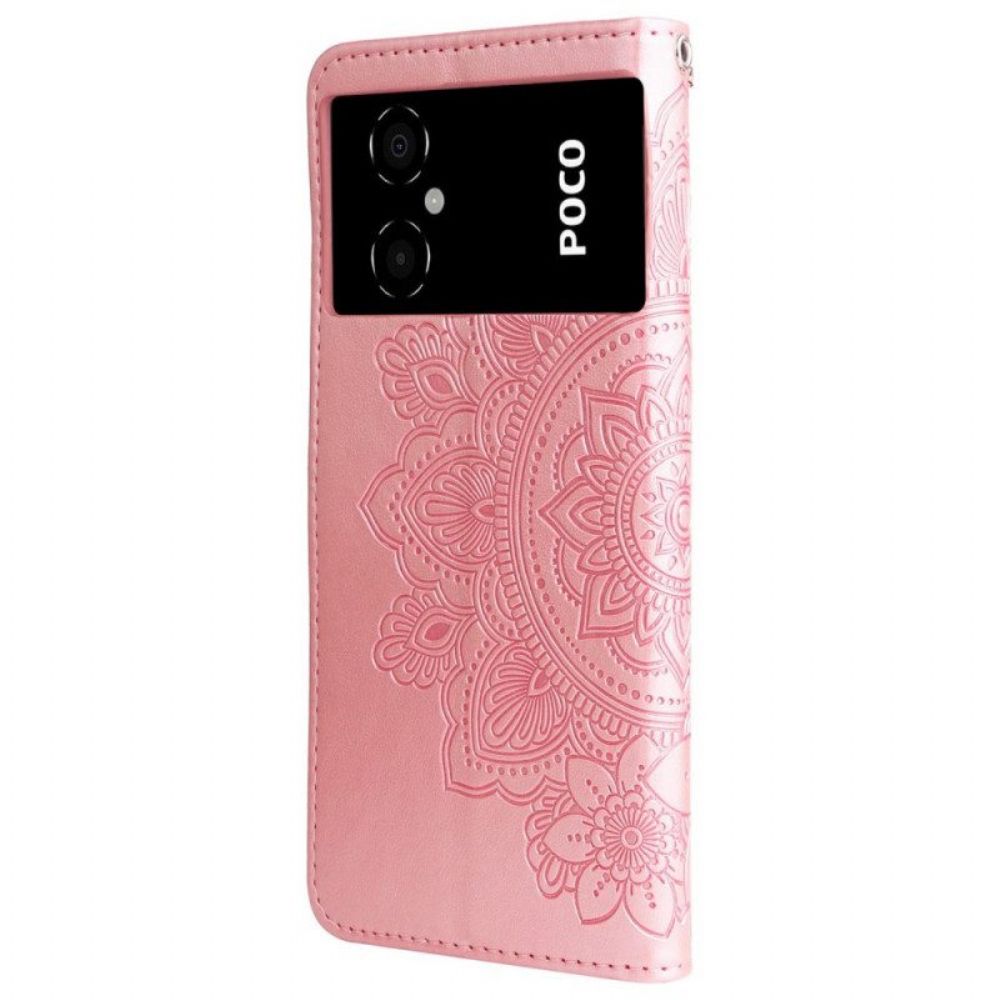 Flip Case Für Poco M4 5G Mit Kordel Riemchen-mandala