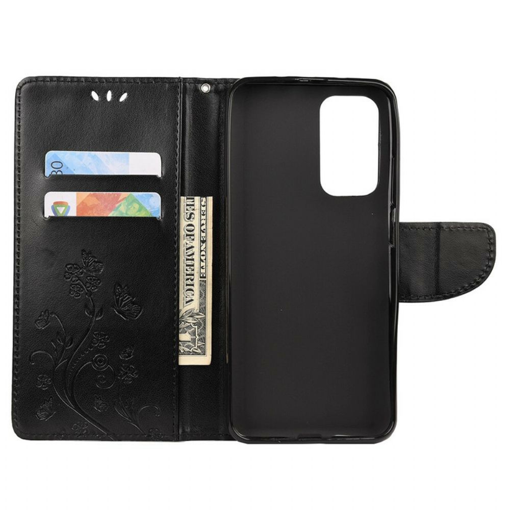 Flip Case Für Xiaomi Mi 10T / 10T Pro Asiatische Schmetterlinge Und Blumen