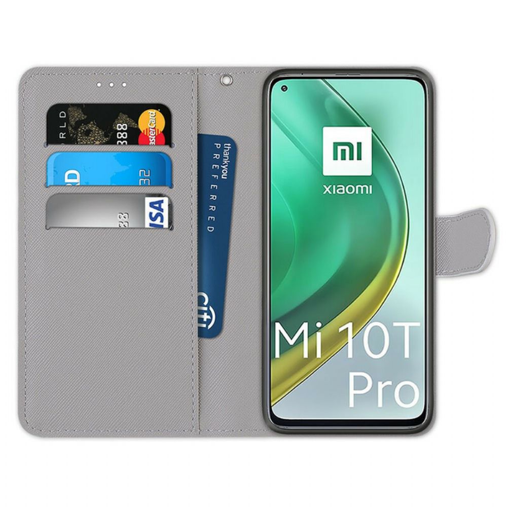 Flip Case Für Xiaomi Mi 10T / 10T Pro Goldene Schmetterlinge