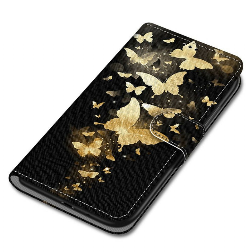 Flip Case Für Xiaomi Mi 10T / 10T Pro Goldene Schmetterlinge