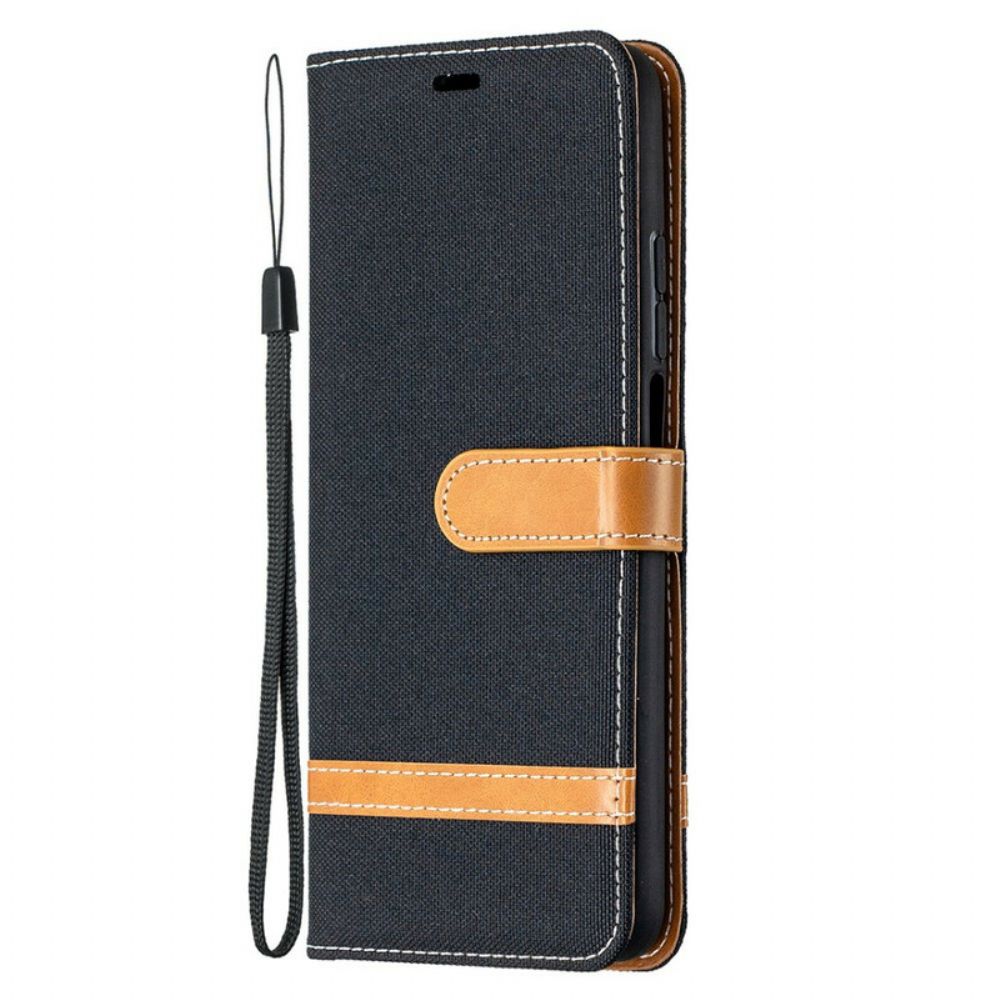 Flip Case Für Xiaomi Mi 10T / 10T Pro Mit Kordel Armband In Stoff- Und Lederoptik