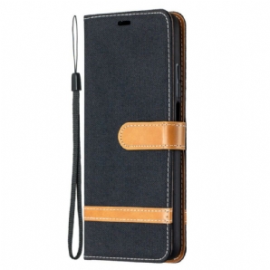 Flip Case Für Xiaomi Mi 10T / 10T Pro Mit Kordel Armband In Stoff- Und Lederoptik