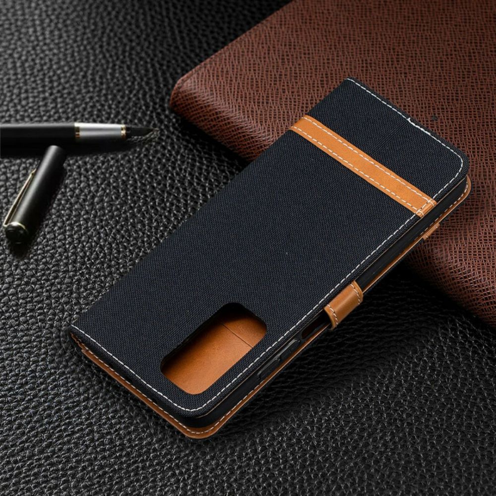 Flip Case Für Xiaomi Mi 10T / 10T Pro Mit Kordel Armband In Stoff- Und Lederoptik