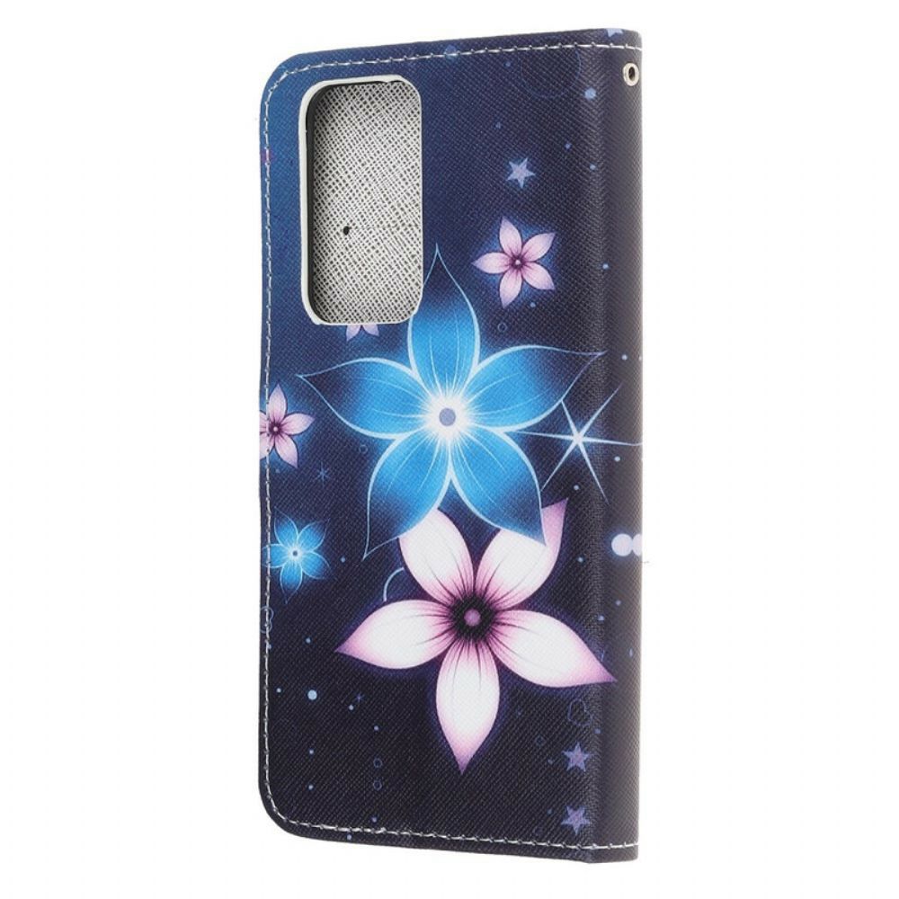 Flip Case Für Xiaomi Mi 10T / 10T Pro Mit Kordel Mondriemenblumen