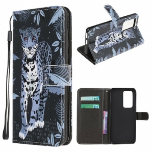 Flip Case Für Xiaomi Mi 10T / 10T Pro Mit Kordel Tanga Leopard