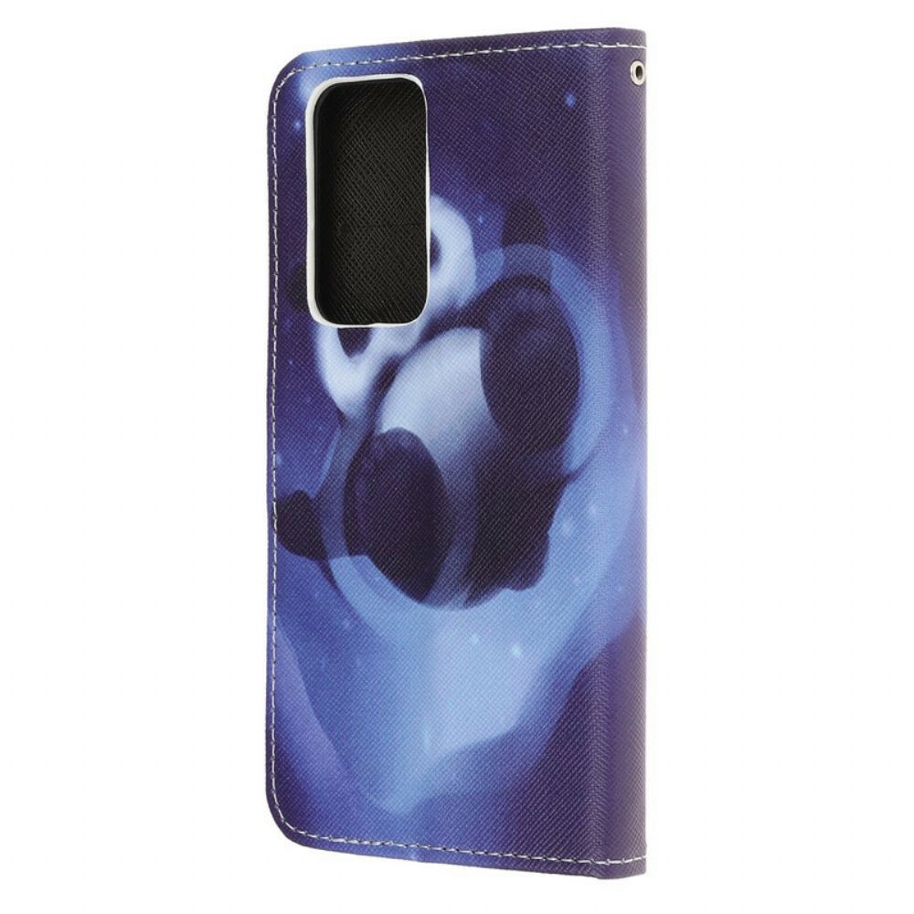 Flip Case Für Xiaomi Mi 10T / 10T Pro Mit Kordel Tanga Space Panda