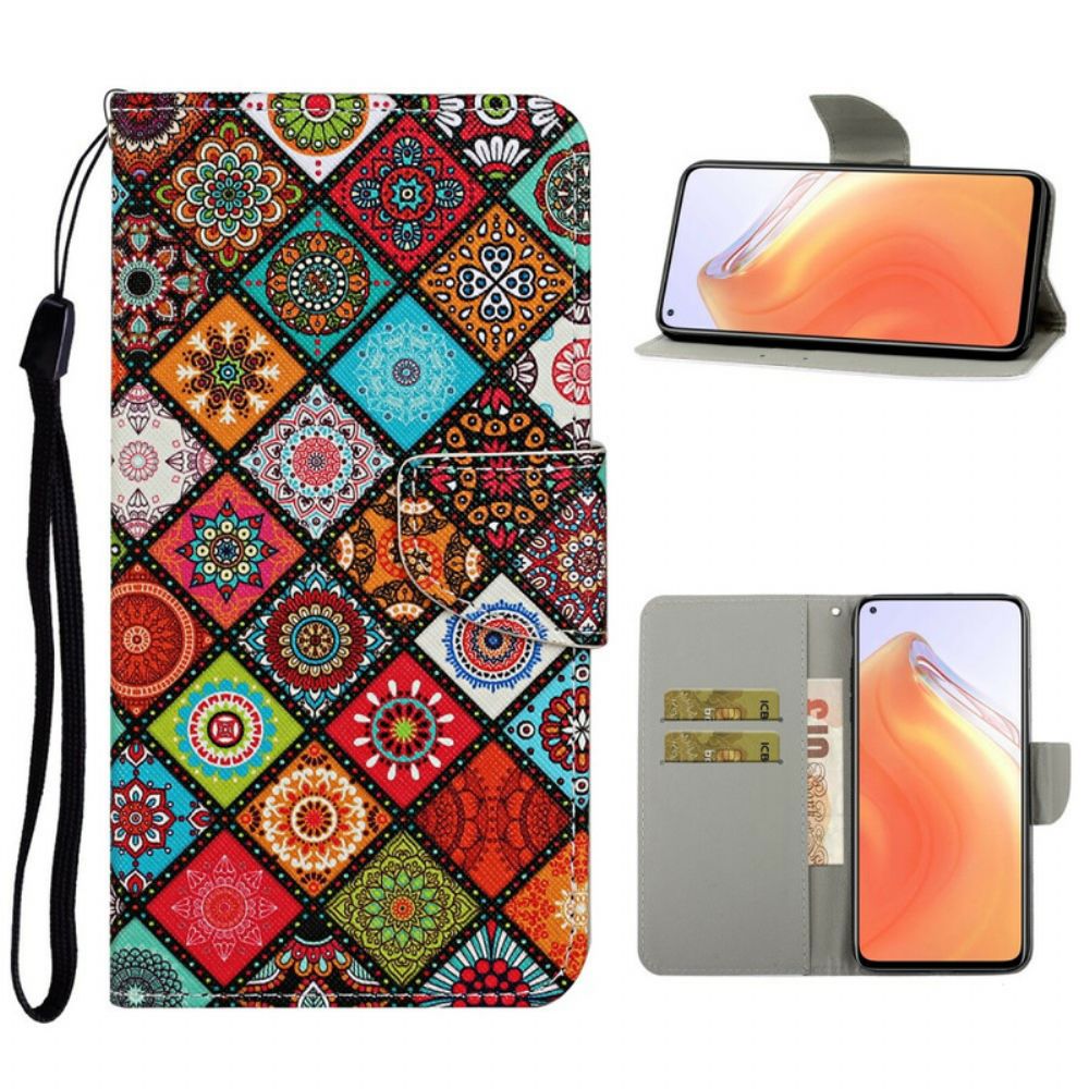 Flip Case Für Xiaomi Mi 10T / 10T Pro Patchwork-mandalas Mit Lanyard