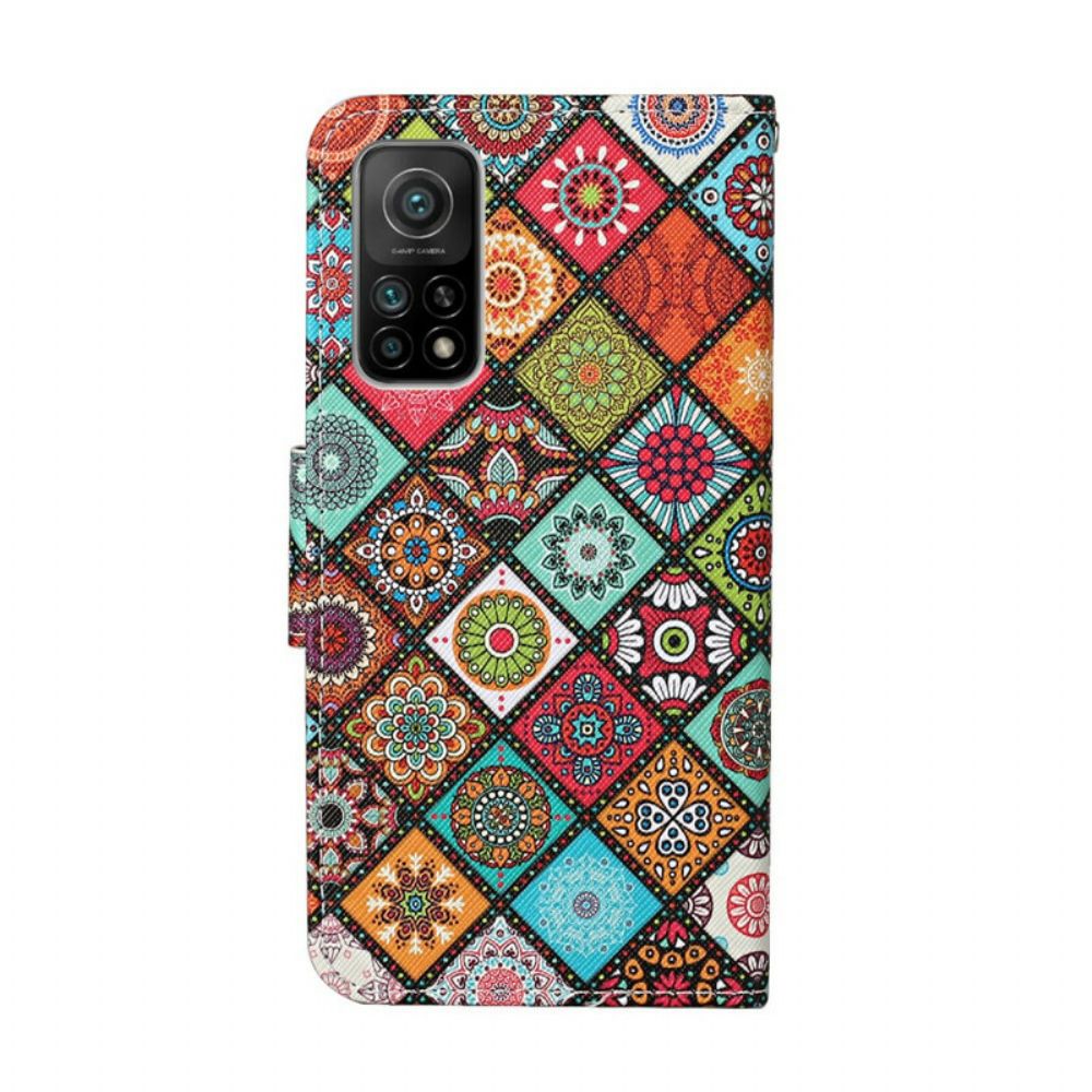 Flip Case Für Xiaomi Mi 10T / 10T Pro Patchwork-mandalas Mit Lanyard