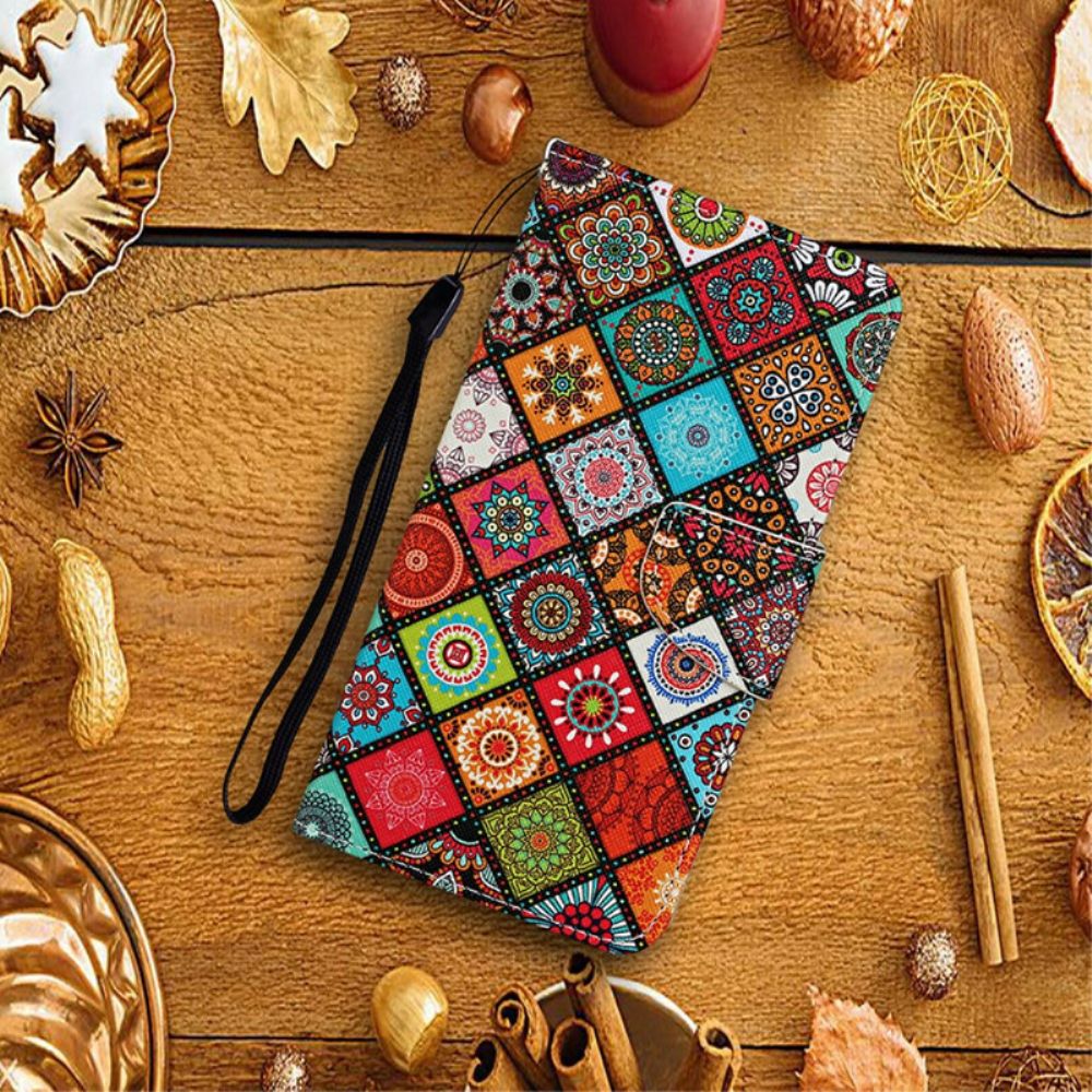 Flip Case Für Xiaomi Mi 10T / 10T Pro Patchwork-mandalas Mit Lanyard