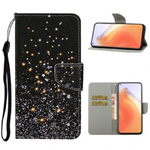 Flip Case Für Xiaomi Mi 10T / 10T Pro Sterne Und Pailletten Mit Lanyard