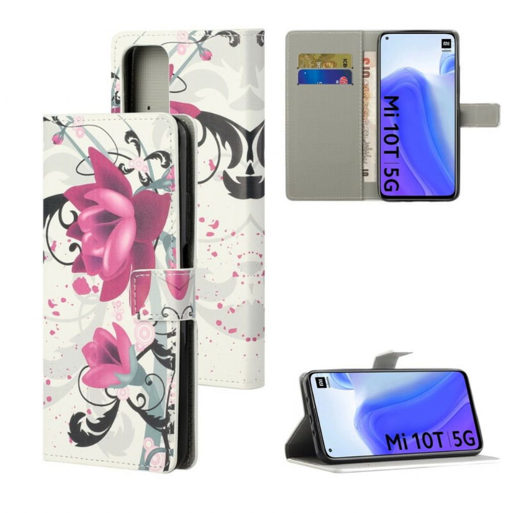 Flip Case Für Xiaomi Mi 10T / 10T Pro Tropische Blumen