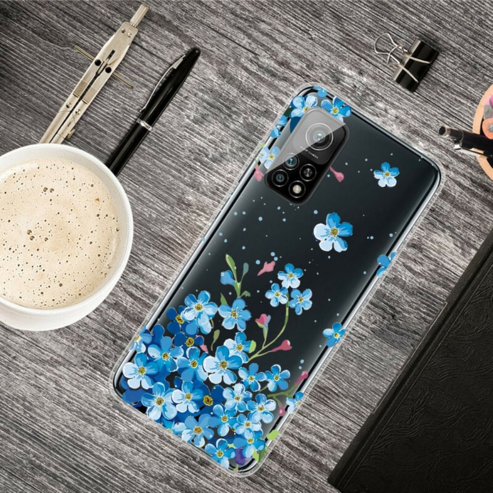 Handyhülle Für Xiaomi Mi 10T / 10T Pro Blauer Blumenstrauß