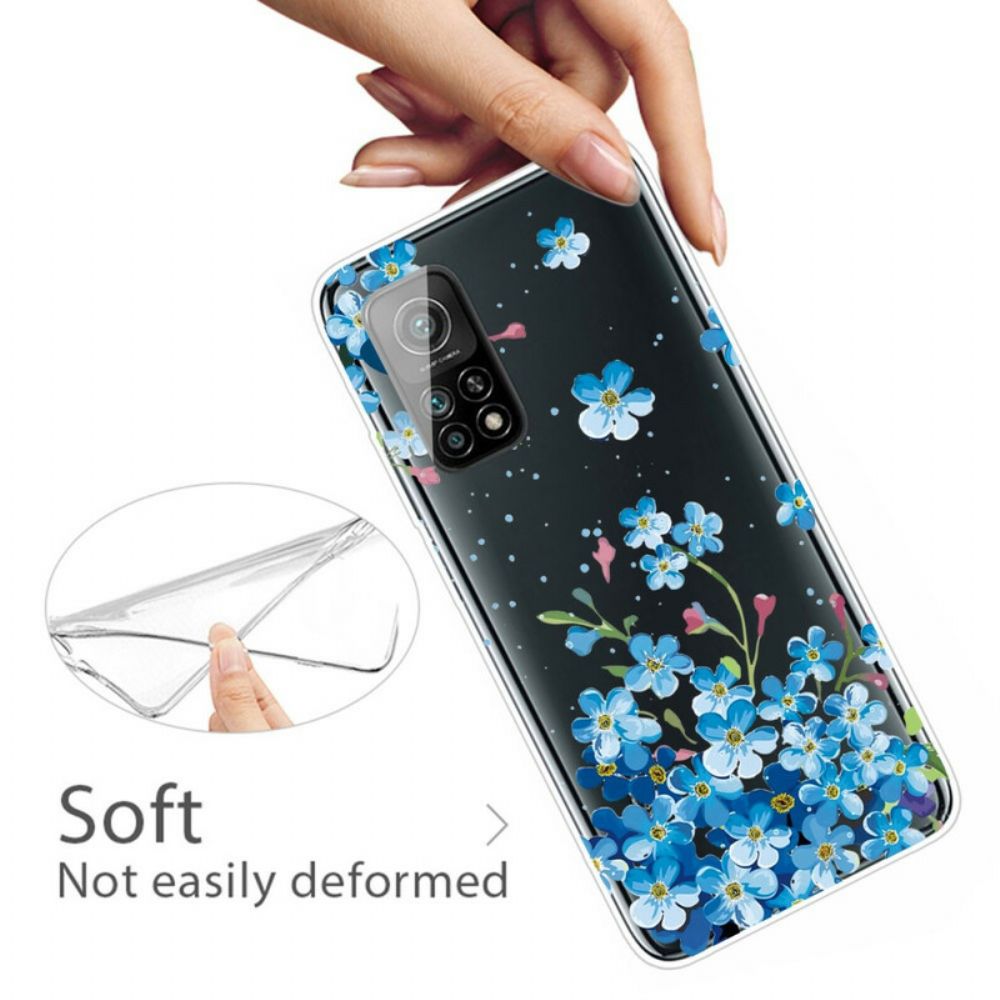 Handyhülle Für Xiaomi Mi 10T / 10T Pro Blauer Blumenstrauß