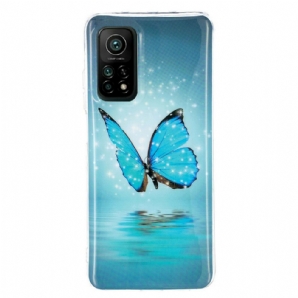 Handyhülle Für Xiaomi Mi 10T / 10T Pro Fluoreszierender Blauer Schmetterling