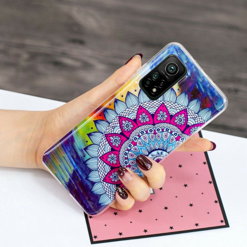 Handyhülle Für Xiaomi Mi 10T / 10T Pro Fluoreszierendes Buntes Mandala