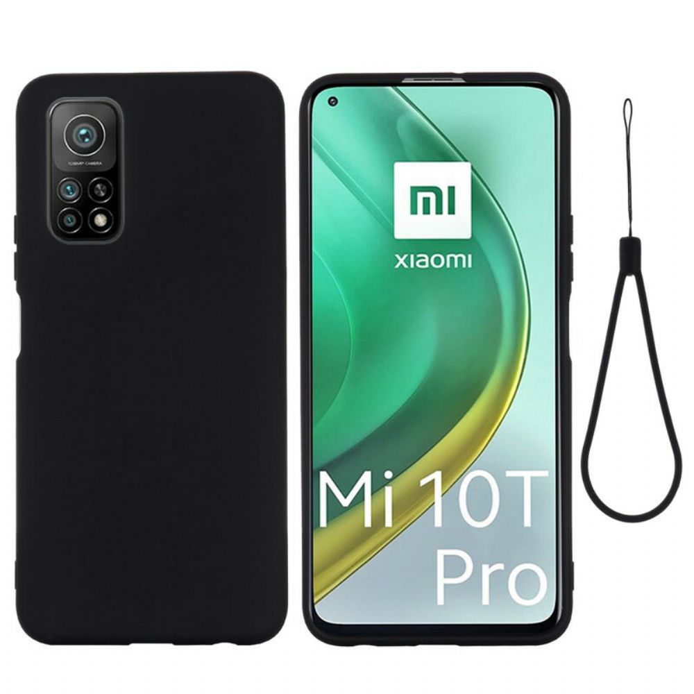 Handyhülle Für Xiaomi Mi 10T / 10T Pro Flüssigsilikon Mit Lanyard