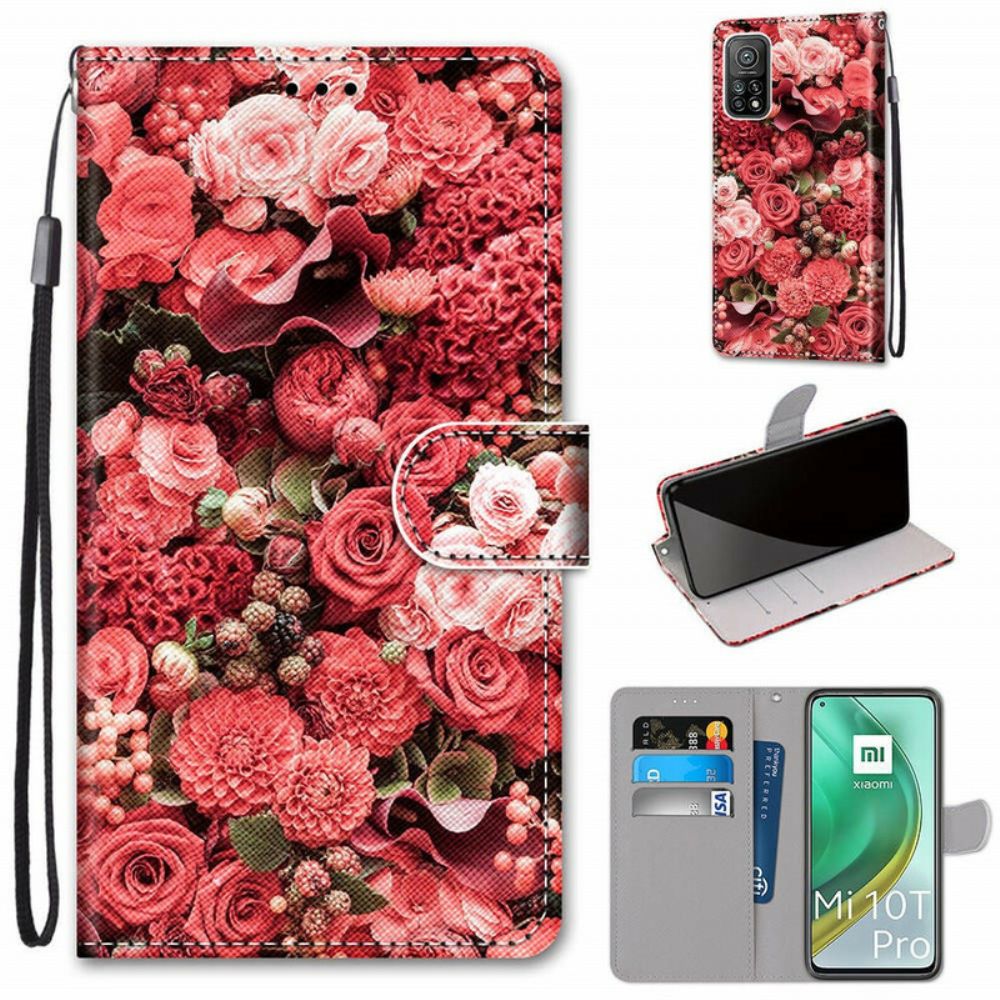 Lederhüllen Für Xiaomi Mi 10T / 10T Pro Blumenromantik