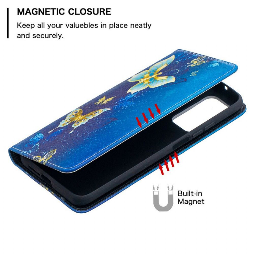 Schutzhülle Für Xiaomi Mi 10T / 10T Pro Flip Case Bunte Schmetterlinge