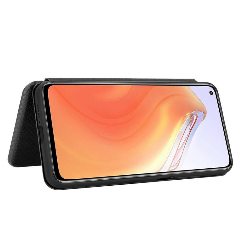 Schutzhülle Für Xiaomi Mi 10T / 10T Pro Flip Case Kohlefaser Mit Stützring