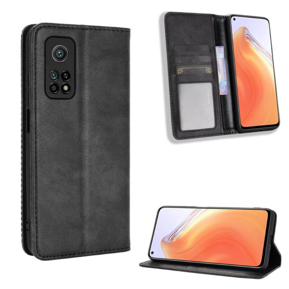 Schutzhülle Für Xiaomi Mi 10T / 10T Pro Flip Case Stilisierter Vintage-ledereffekt