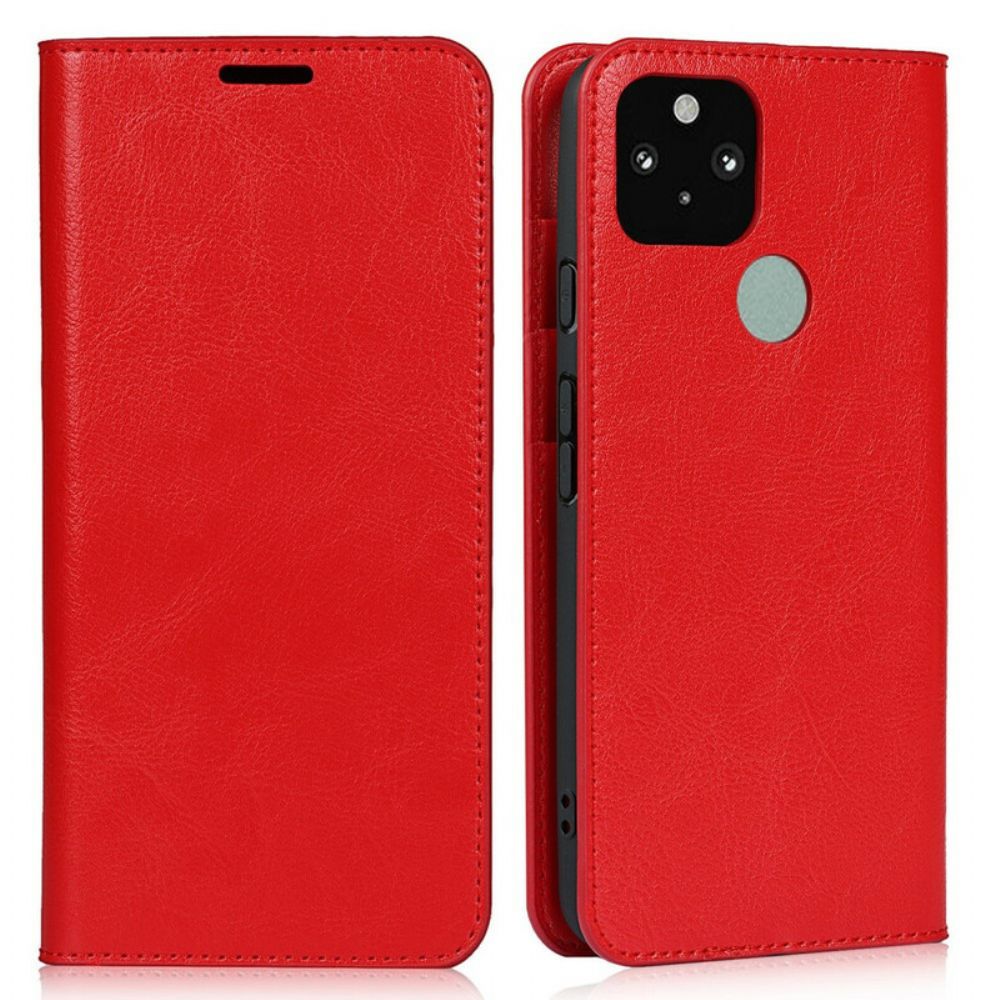 Schutzhülle Für Google Pixel 5A Flip Case Echtes Leder