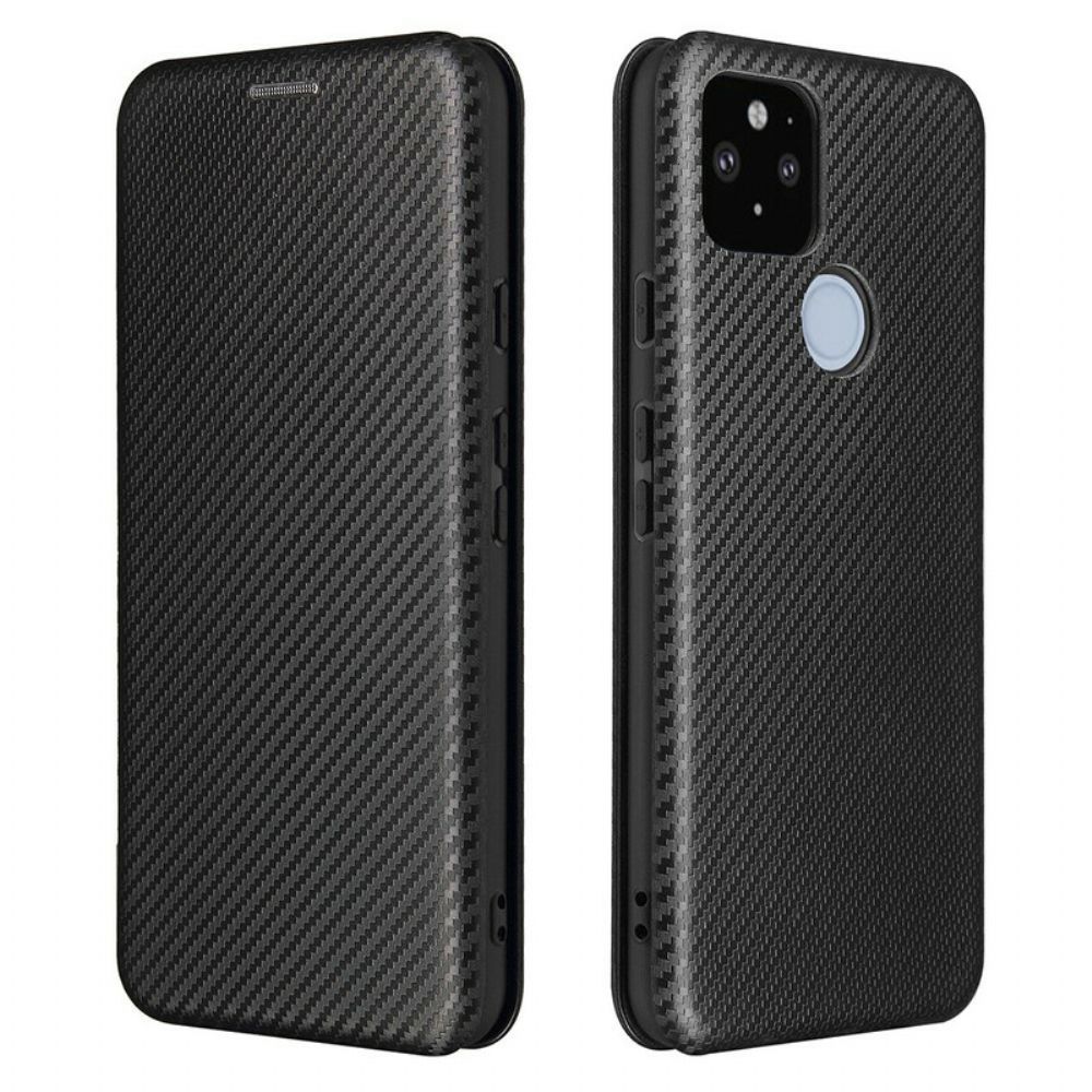 Schutzhülle Für Google Pixel 5A Flip Case Farbiges Carbon-silikon