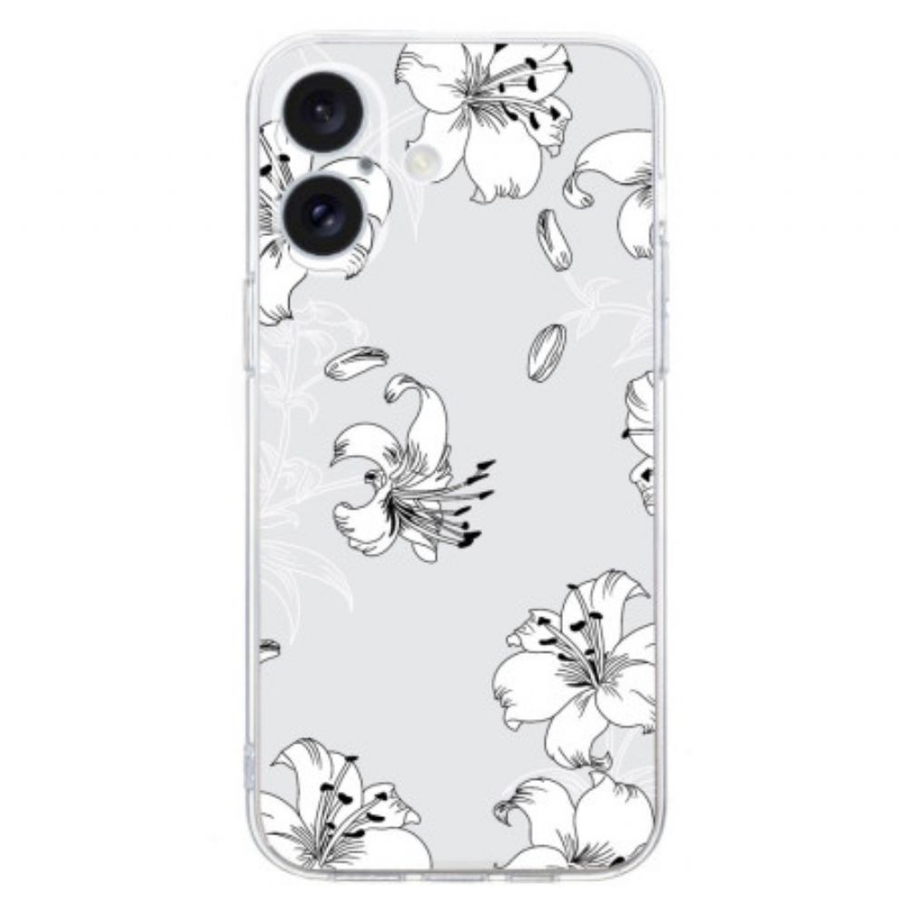 Hülle iPhone 16 Plus Handyhülle Weiße Blumen