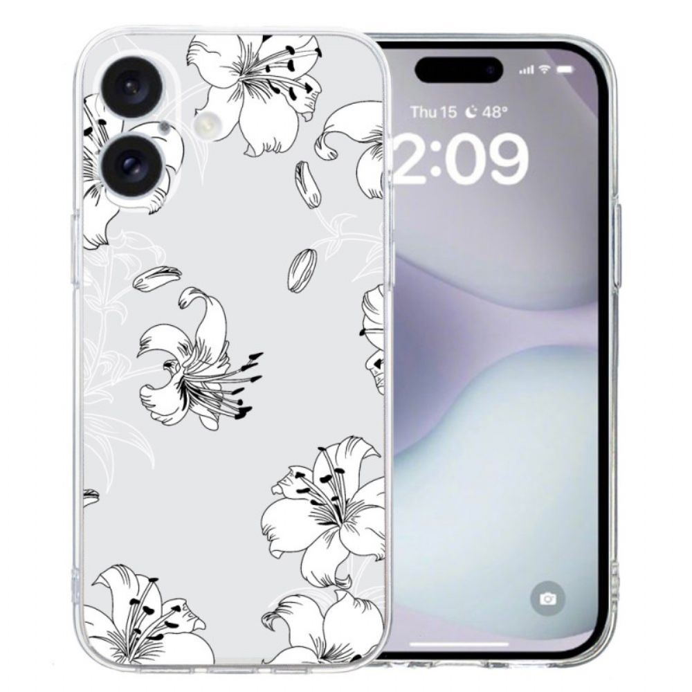 Hülle iPhone 16 Plus Handyhülle Weiße Blumen