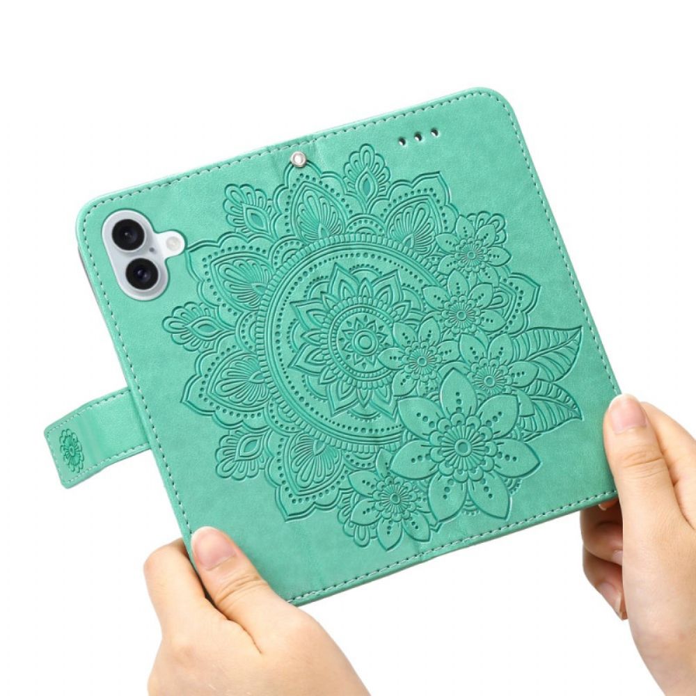 Lederhüllen iPhone 16 Plus Mandala-druck