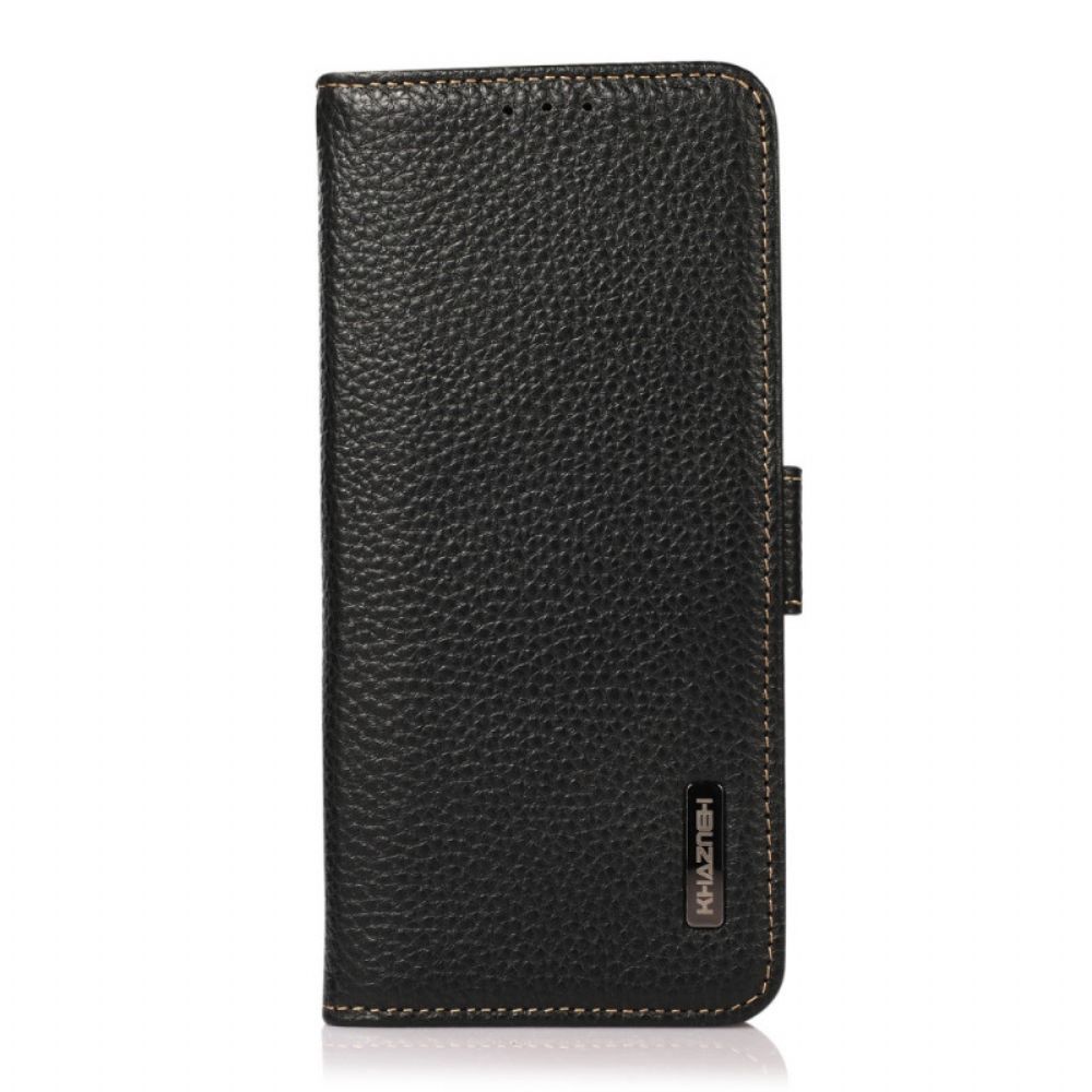 Flip Case Für Samsung Galaxy M32 Litschi-leder Khazneh Rfid