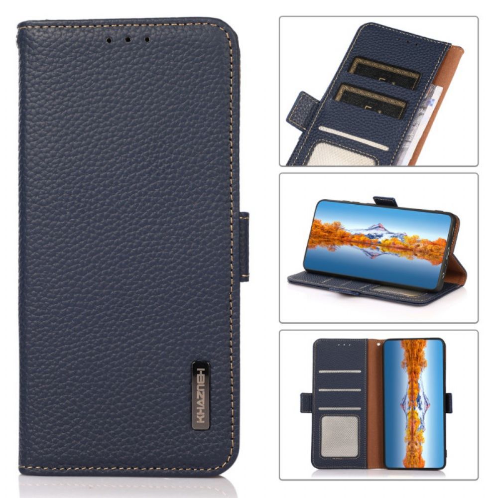 Flip Case Für Samsung Galaxy M32 Litschi-leder Khazneh Rfid