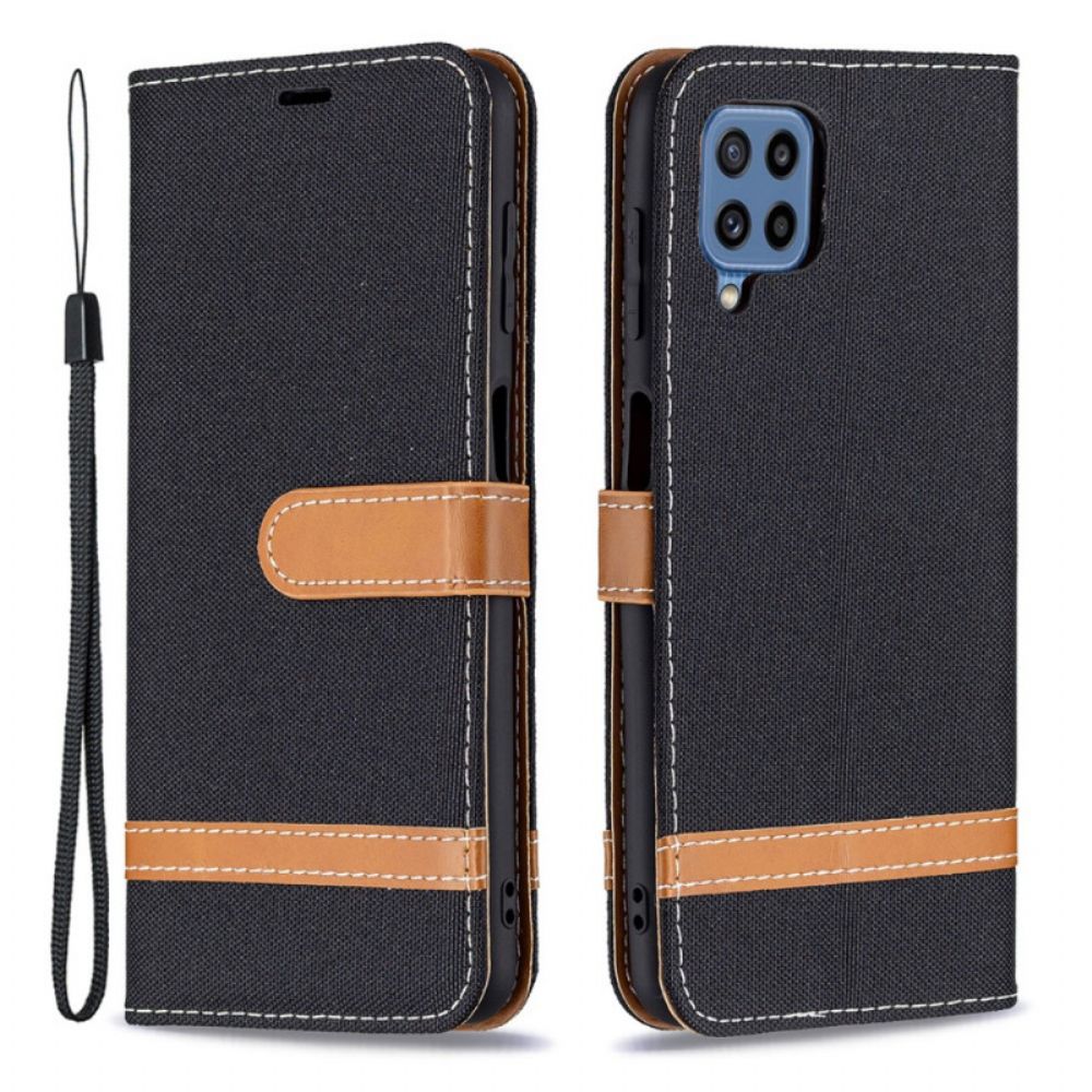 Flip Case Für Samsung Galaxy M32 Mit Kordel Armband In Stoff- Und Lederoptik