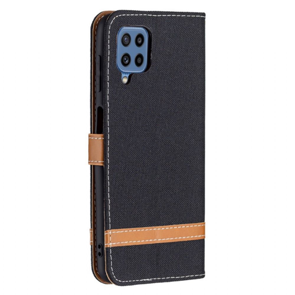 Flip Case Für Samsung Galaxy M32 Mit Kordel Armband In Stoff- Und Lederoptik