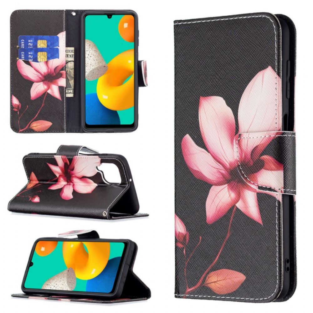 Flip Case Für Samsung Galaxy M32 Rosa Blume