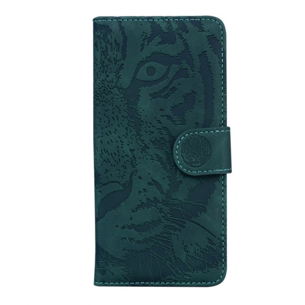 Flip Case Für Samsung Galaxy M32 Tigergesichtsdruck